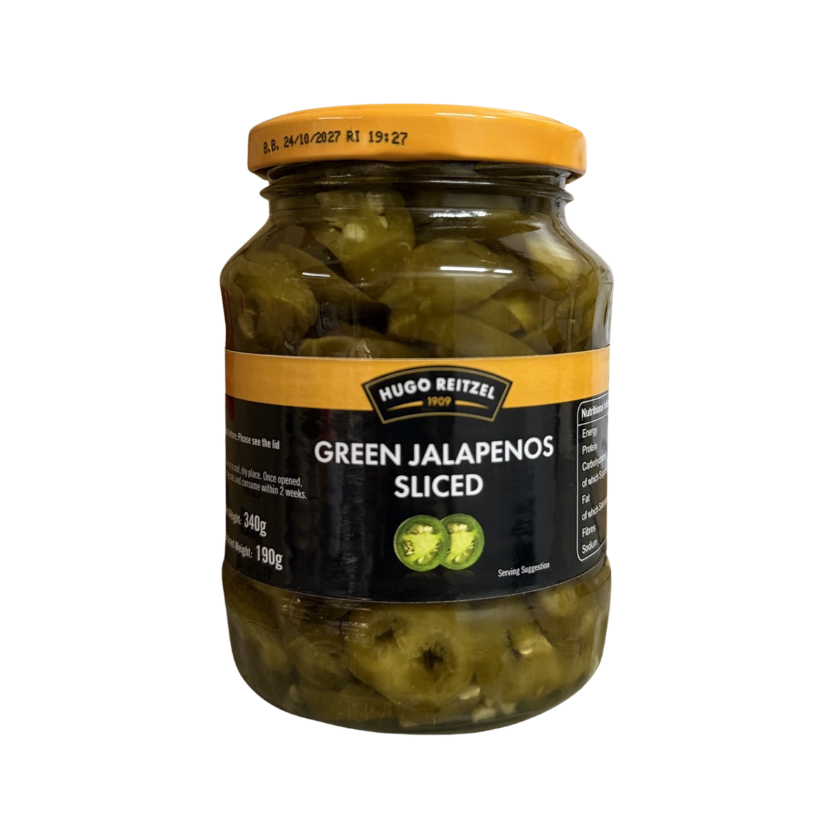 Hugo Reitzel Green Jalapenos sliced 340g